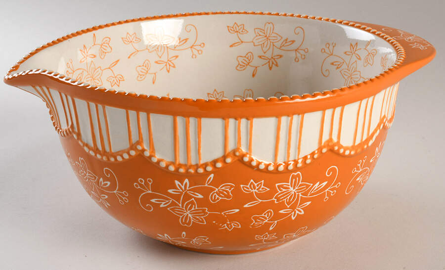 Floral Lace Spice 11" Nesting Bowl with Spoit by Temp-Tations-1