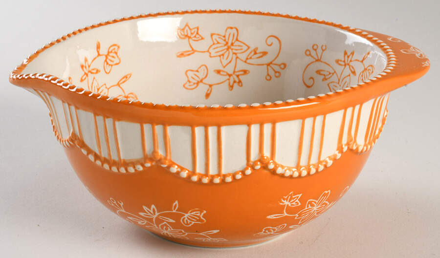 Floral Lace Spice 8" Nesting Bowl with Spout by Temp-Tations-1