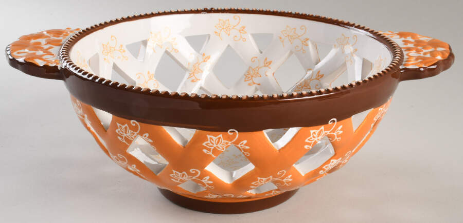 Floral Lace Spice 12" Open Weave Bread Basket by Temp-Tations-1
