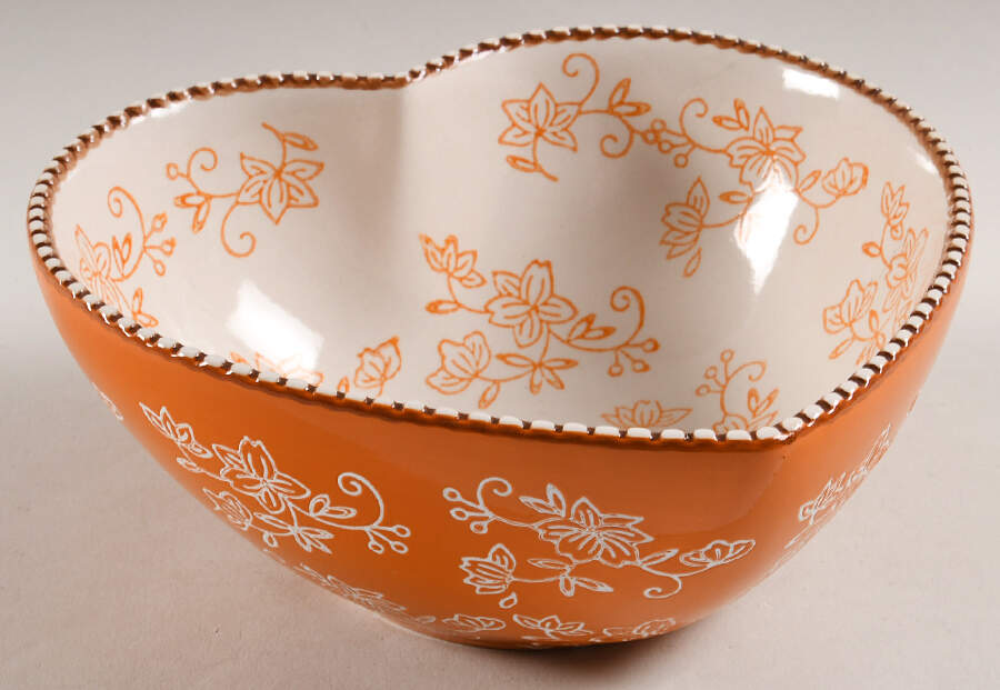 Floral Lace Spice 7" Heart Shaped Bowl by Temp-Tations-1