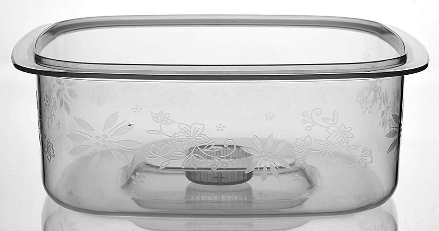 Floral Lace Red Tabless Plastic Storage Cover for 8' Square Baker by Temp-Tations-1