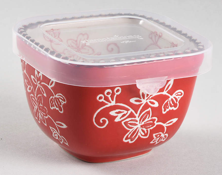 Floral Lace Red Ramekin by Temp-Tations-1