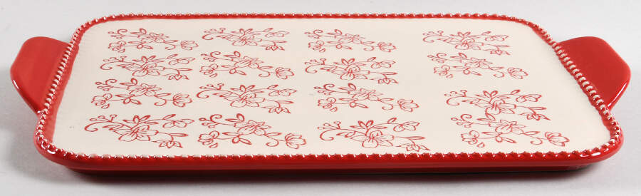 Floral Lace Red Lid for Rectangular Baker by Temp-Tations-1