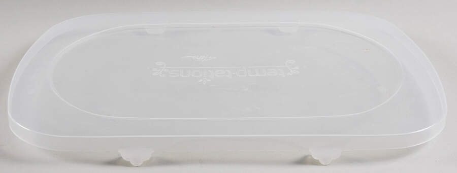 Floral Lace Red Plastic Lid for 13" Rectangular Deep Serving Platter by Temp-Tations-1