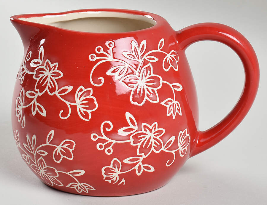Floral Lace Red Creamer by Temp-Tations-1