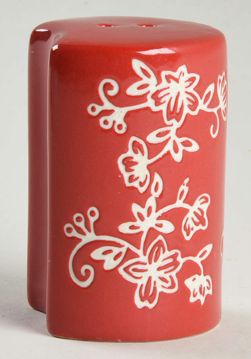 Floral Lace Red Salt for 4 Pc Salt&Pepper/Toothpick Holder & Tray by Temp-Tations-1