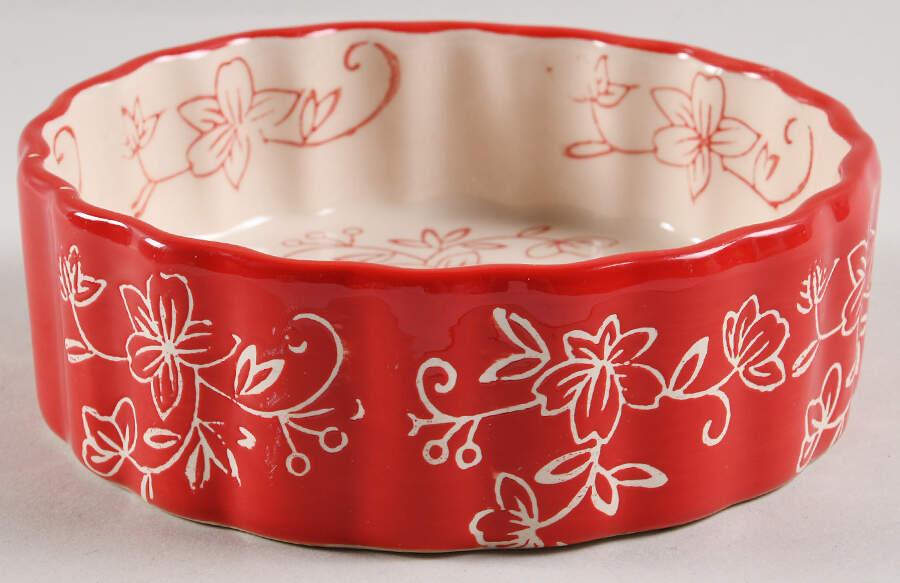 Floral Lace Red 5" Quiche by Temp-Tations-1