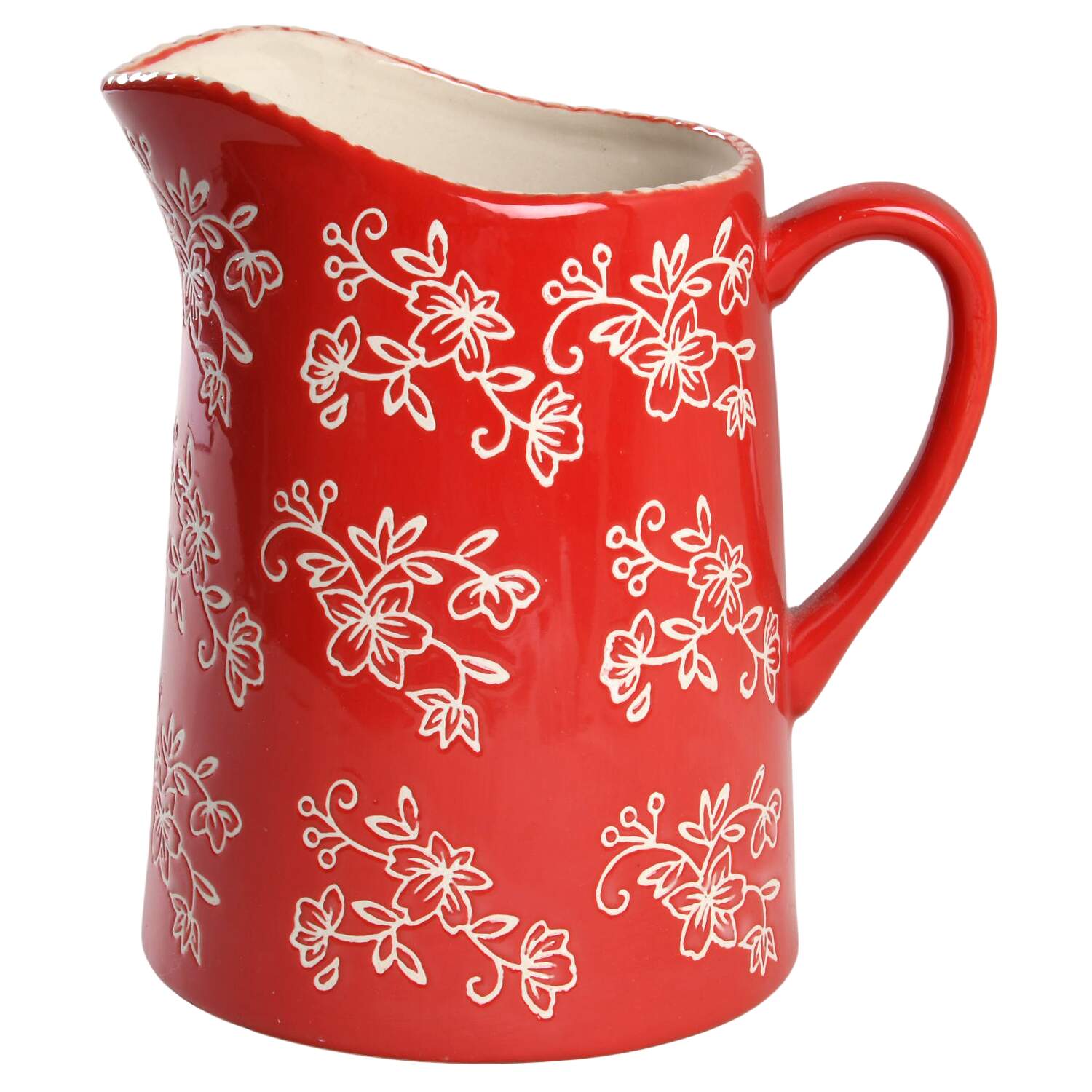 Floral Lace Red 48 Oz Pitcher for Centertaining Set by Temp-Tations-1