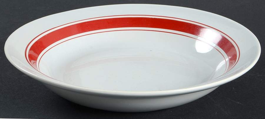 Chatham Modern Maroon Rim Soup Bowl by Taylor, Smith & Taylor (Ts&T)-1