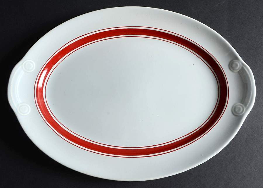 Chatham Modern Maroon 13" Oval Serving Platter by Taylor, Smith & Taylor (Ts&T)-1