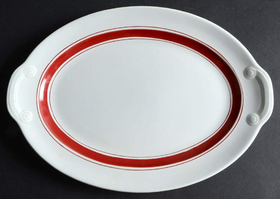 Chatham Modern Maroon 12" Oval Serving Platter by Taylor, Smith & Taylor (Ts&T)-1