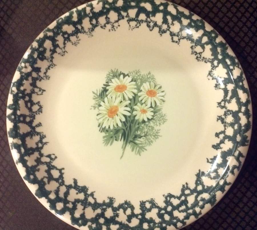 Sponge Green (Daisy) Dinner Plate by Tienshan-1