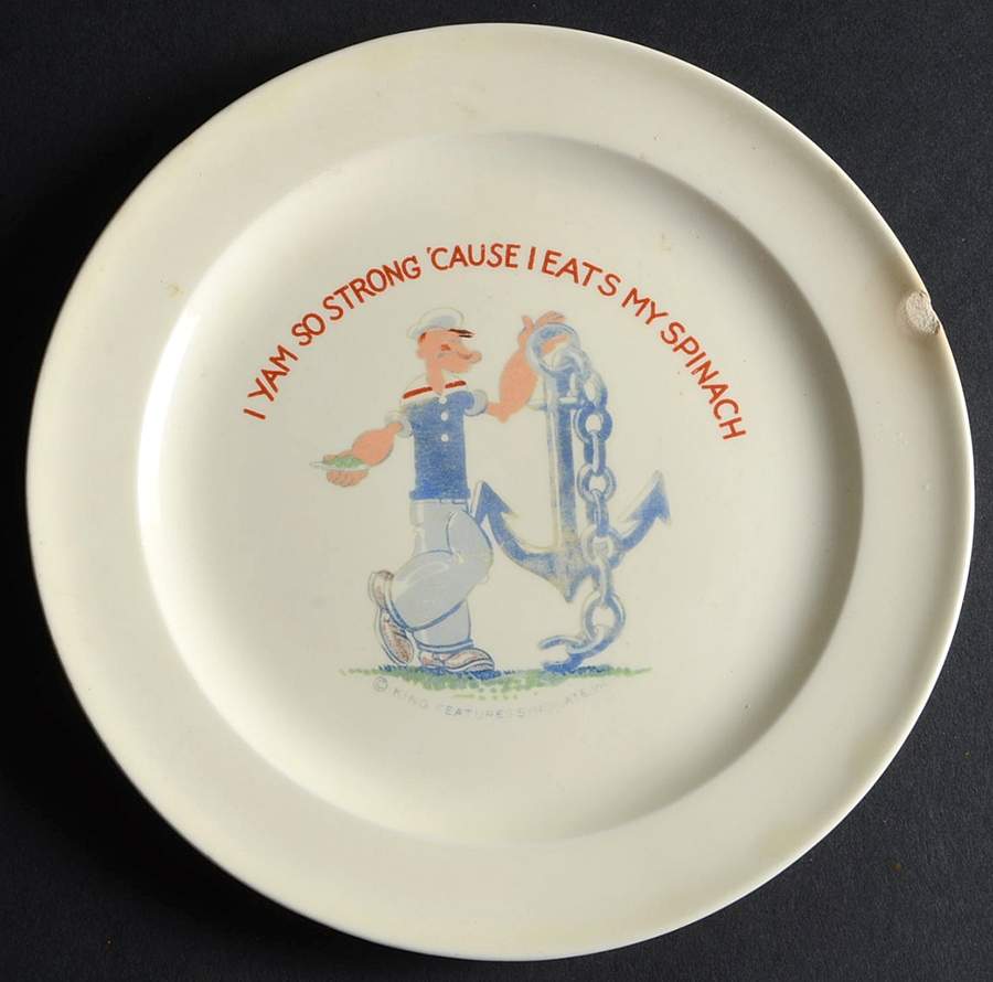 Popeye (No Trim) Child's Plate by Taylor, Smith & Taylor (Ts&T)-1