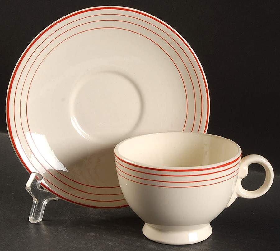 TST1053 Footed Cup & Saucer Set by Taylor, Smith & Taylor (Ts&T)-1