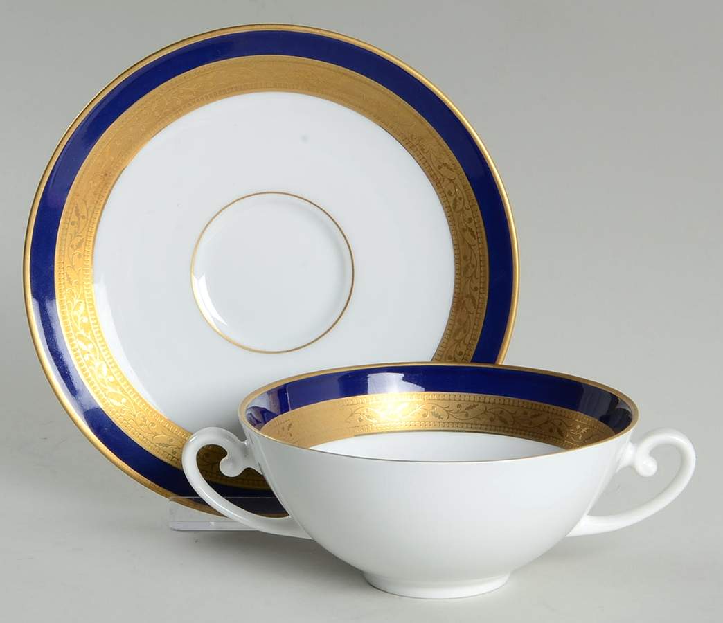 TIR643 Footed Cream Soup Bowl & Saucer Set by Tirschenreuth-1