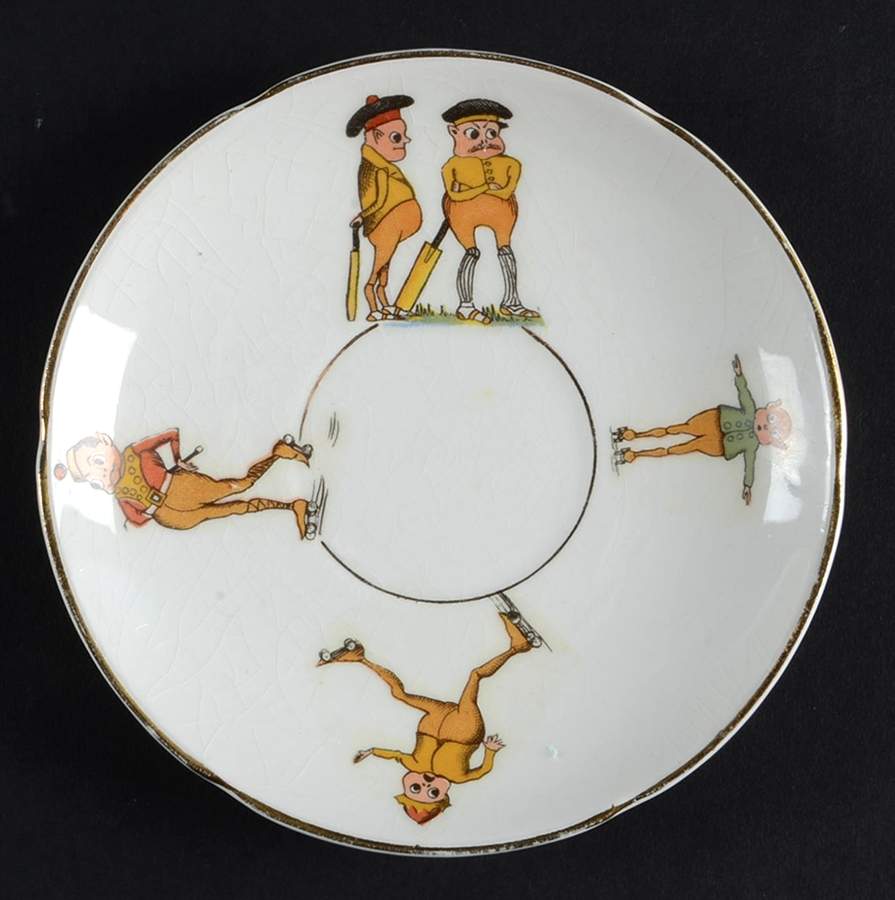 Brownies Normandie (Gold Trim) Saucer for Flat Cup by Taylor, Smith & Taylor (Ts&T)-1