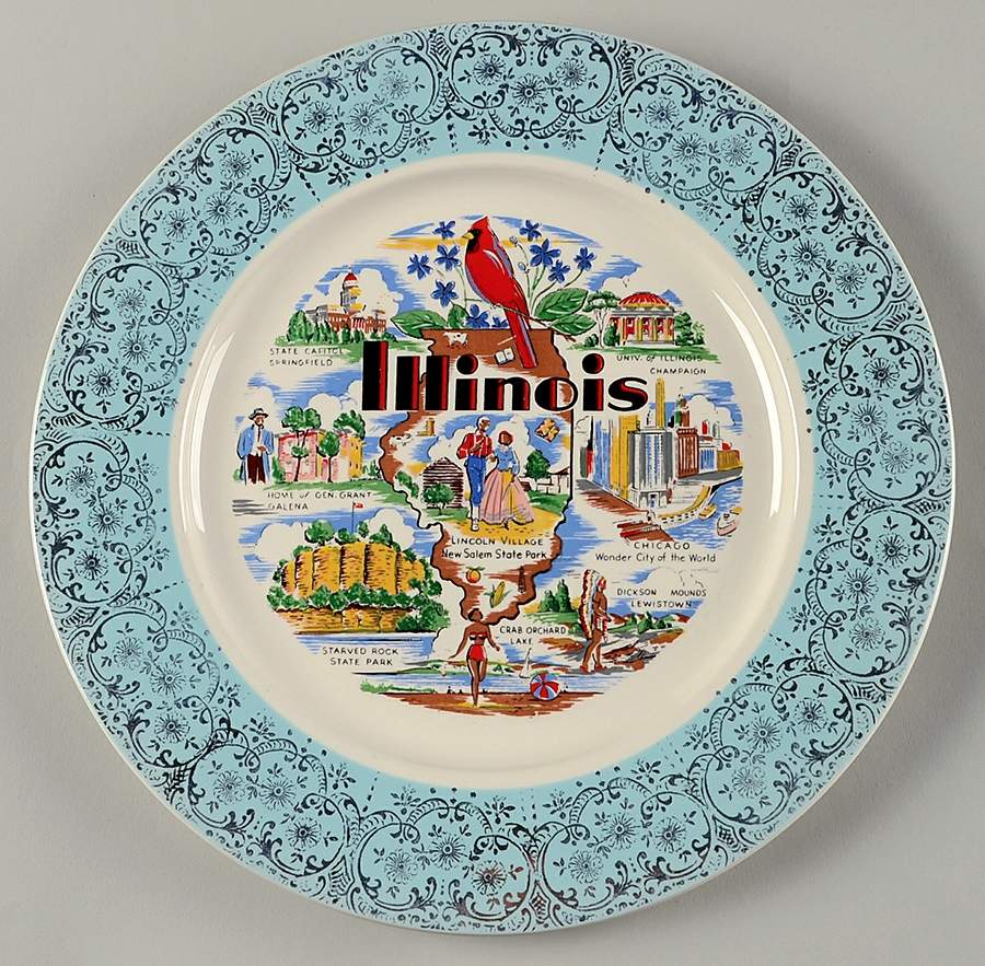 State Souvenir Plates (Version A) Souvenir Plate by Taylor, Smith & Taylor (Ts&T)-1