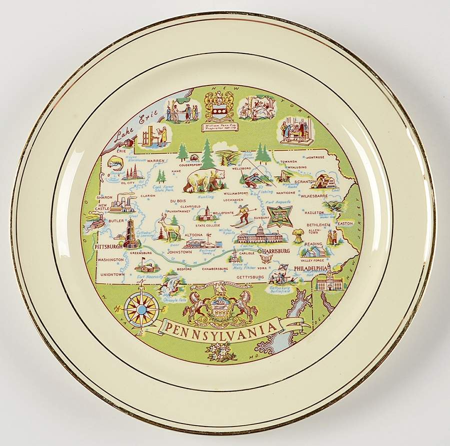 State Souvenir Plates (Version E) Souvenir Plate by Taylor, Smith & Taylor (Ts&T)-1
