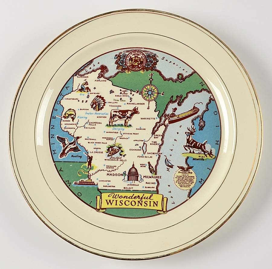 State Souvenir Plates (Version E) Souvenir Plate by Taylor, Smith & Taylor (Ts&T)-1