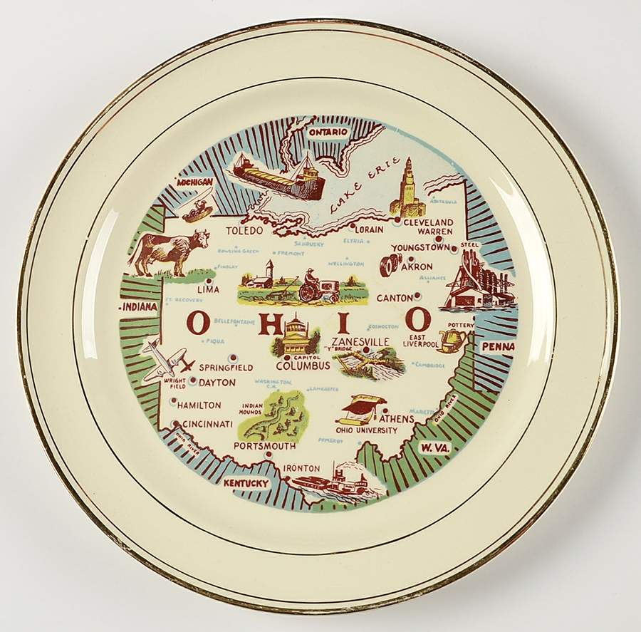 State Souvenir Plates (Version E) Souvenir Plate by Taylor, Smith & Taylor (Ts&T)-1