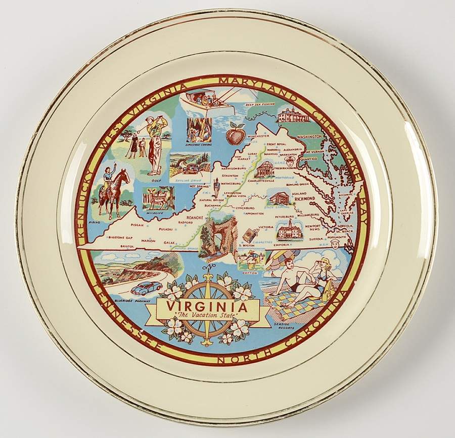 State Souvenir Plates (Version E) Souvenir Plate by Taylor, Smith & Taylor (Ts&T)-1