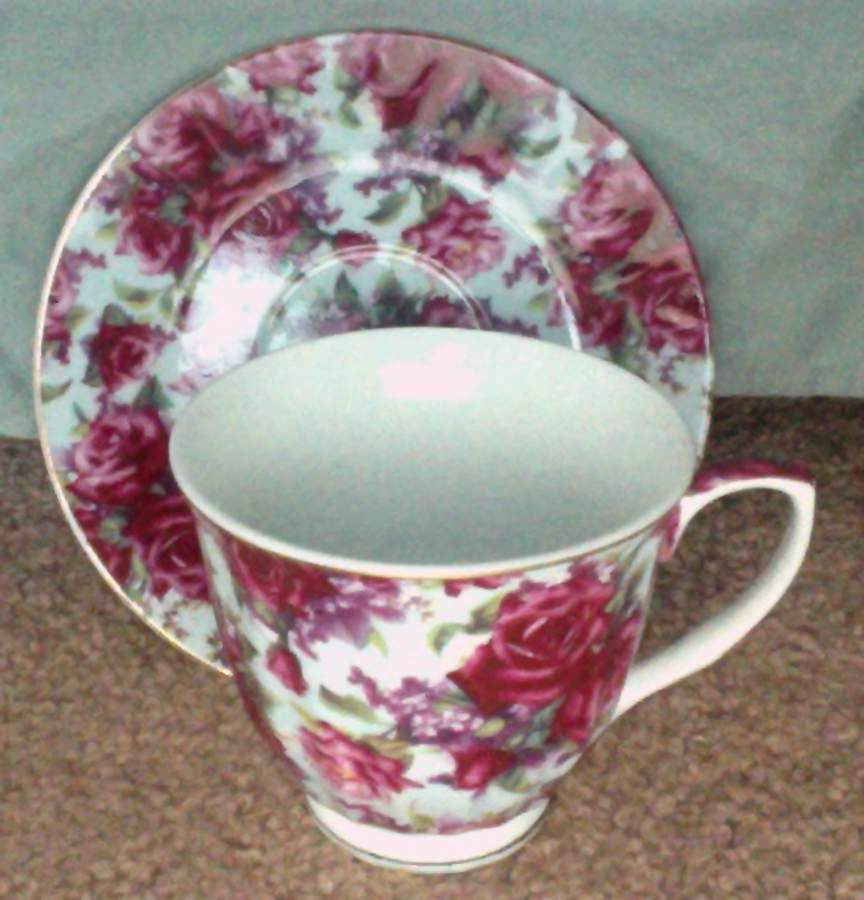 TIR651 Footed Cup & Saucer Set by Tirschenreuth-1