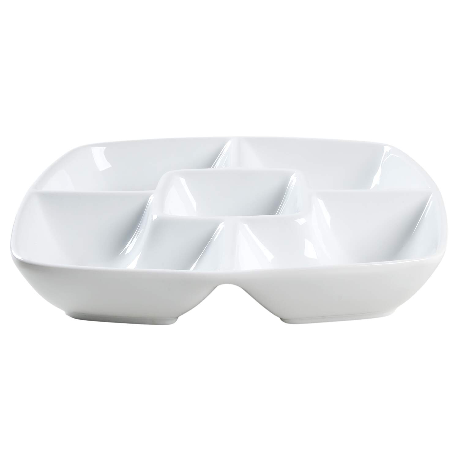 Basic White Coupe 5 Part Square Divided Server by Threshold-1