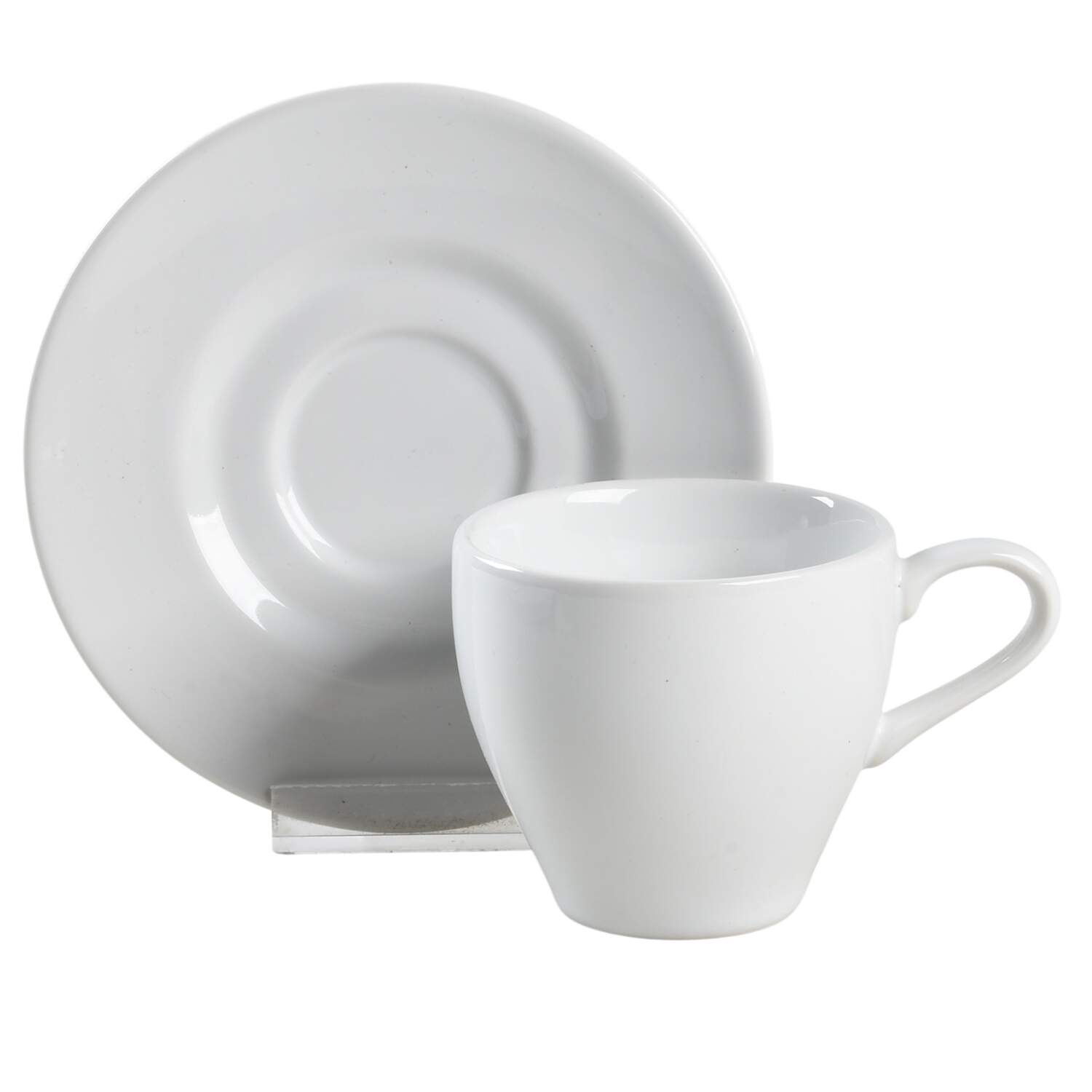 Basic White Coupe Espresso Cup and Saucer Set by Threshold-1