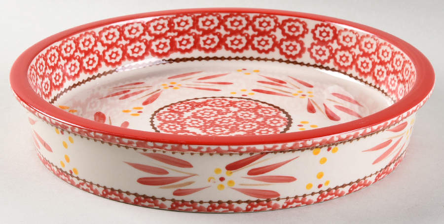 Old World Red 10" Pie Baking Plate by Temp-Tations-1