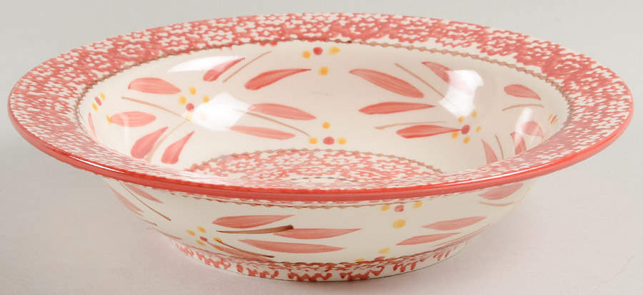 Old World Red Large Rim Soup Bowl by Temp-Tations-1