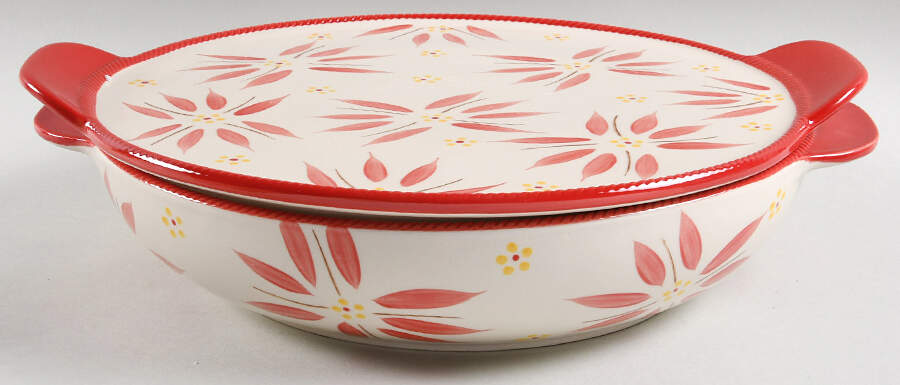 Old World Red 3.5 Qt Round Covered Baker by Temp-Tations-1