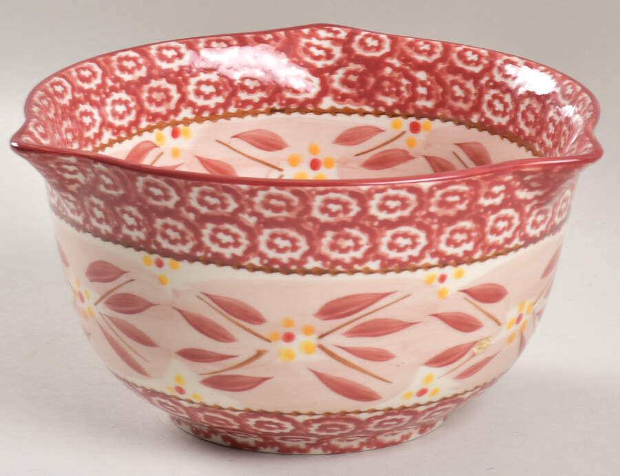 Old World Red 7" Tri (3) Spout Mixing Bowl by Temp-Tations-1