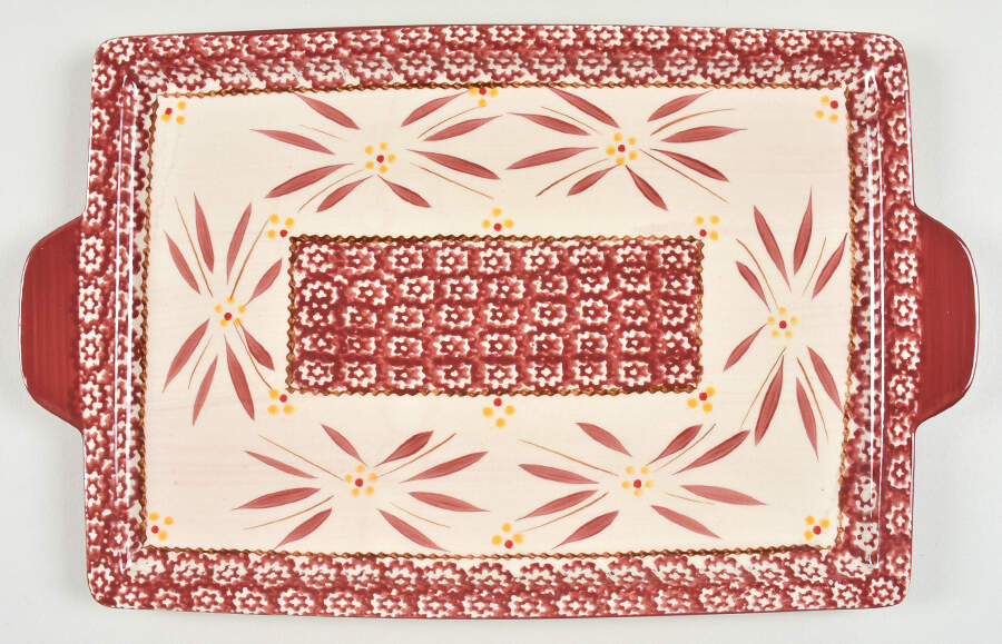 Old World Red 15" Rectangular Tray by Temp-Tations-1