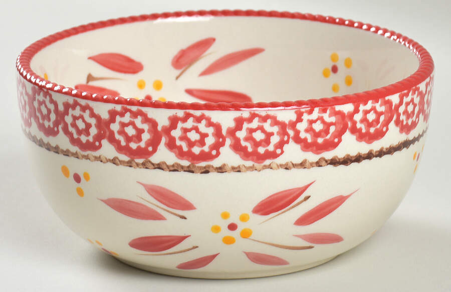 Old World Red Soup/Cereal Bowl by Temp-Tations-1