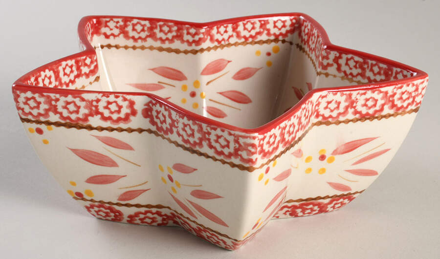 Old World Red Star Shaped Bowl by Temp-Tations-1
