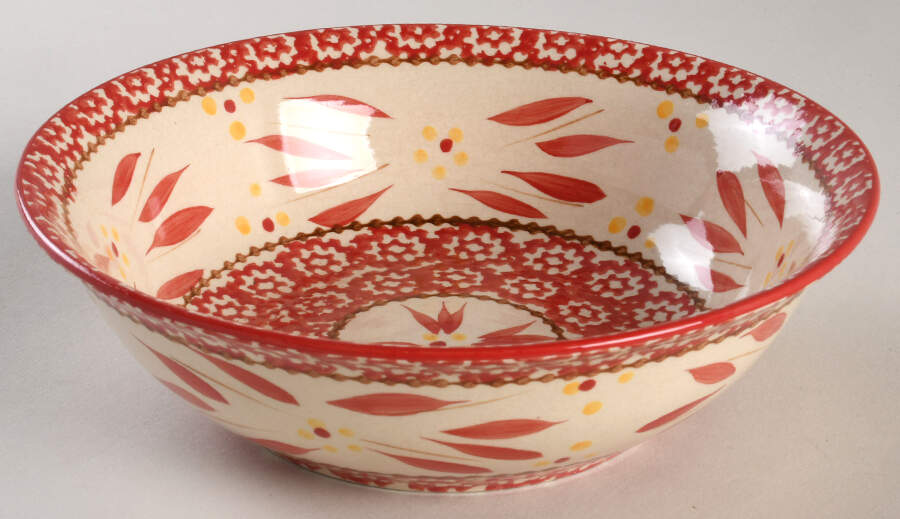 Old World Red 7" Round Vegetable Bowl by Temp-Tations-1