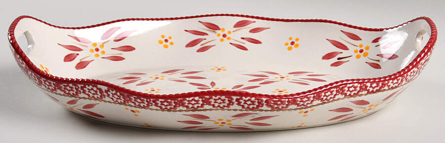 Old World Red 16" Rectangular Serving Platter by Temp-Tations-1