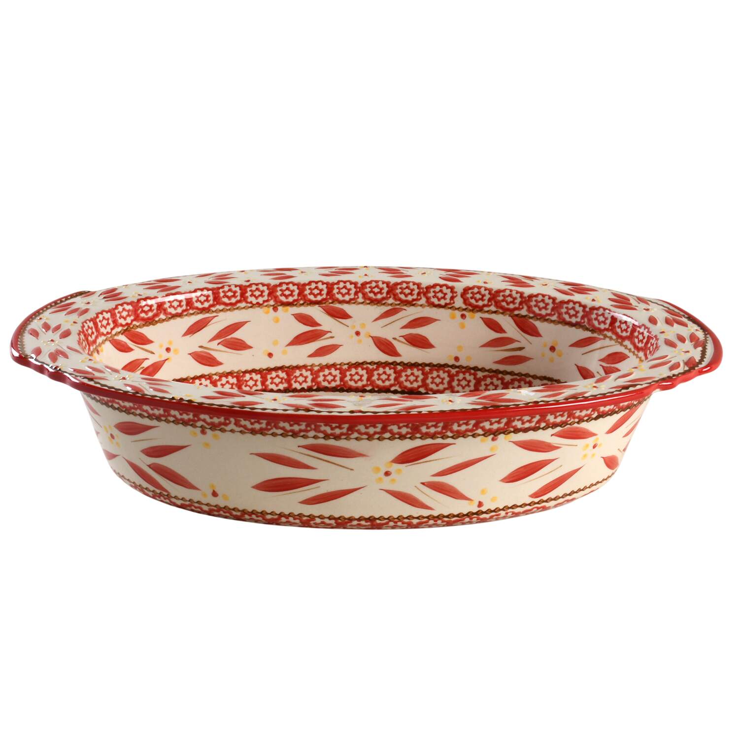 Old World Red 15" Oval Baker by Temp-Tations-1