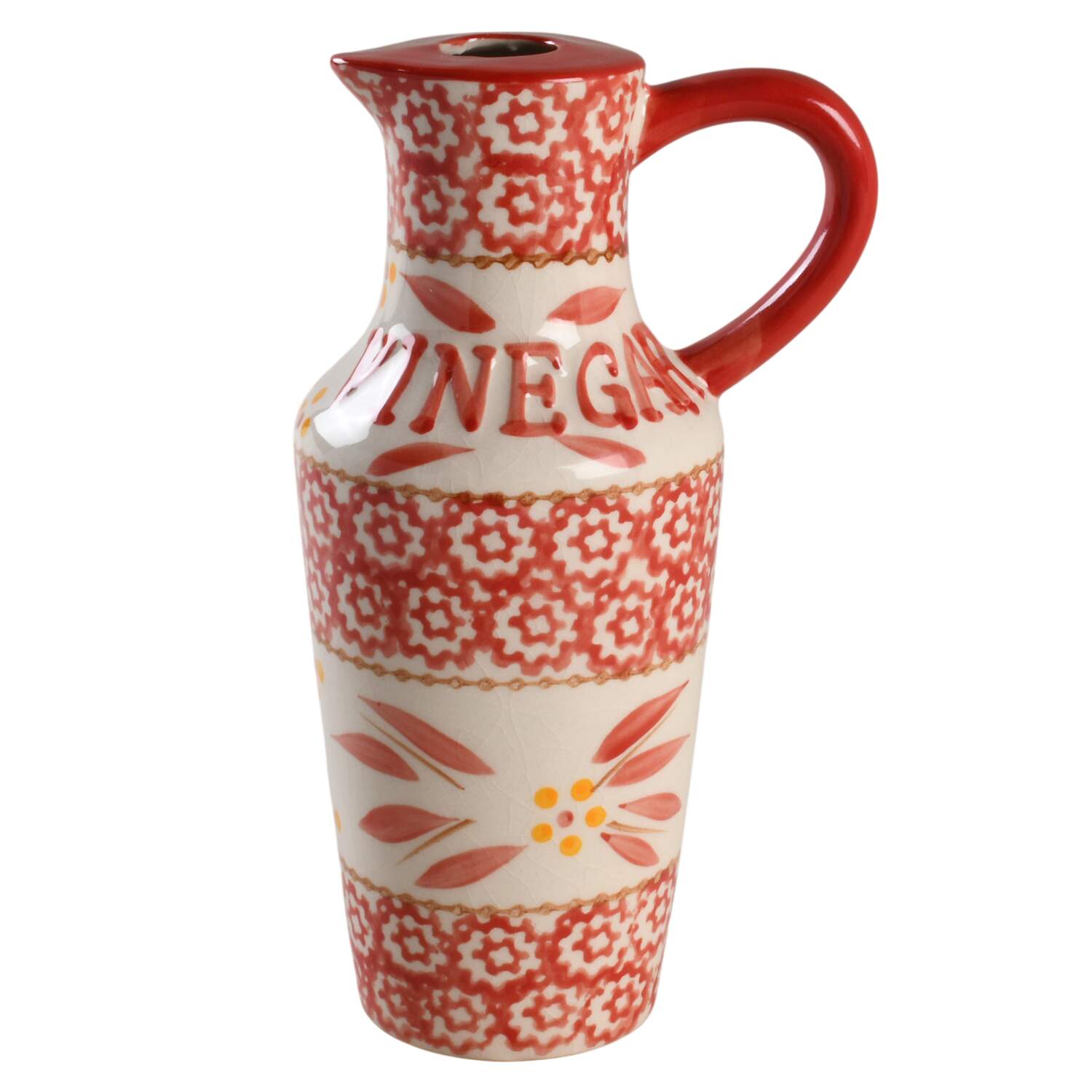 Old World Red Vinegar Jar No Drizzle Spout by Temp-Tations-1