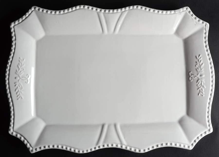 Le Provence White 18" Rectangular Serving Platter by Tabletops Unlimited-1