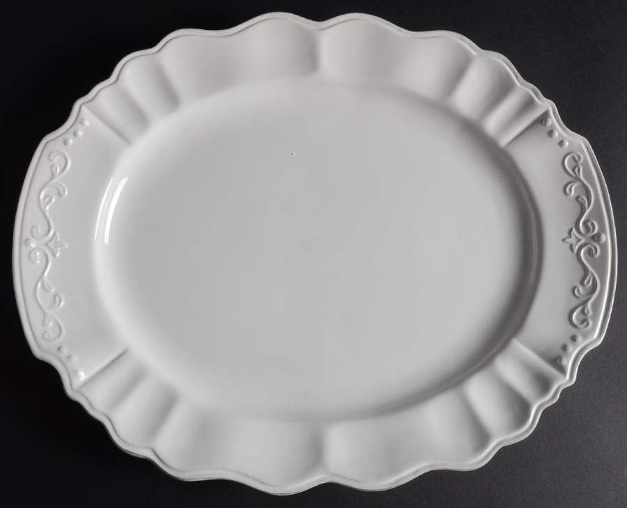Le Provence White 15" Oval Serving Platter by Tabletops Unlimited-1