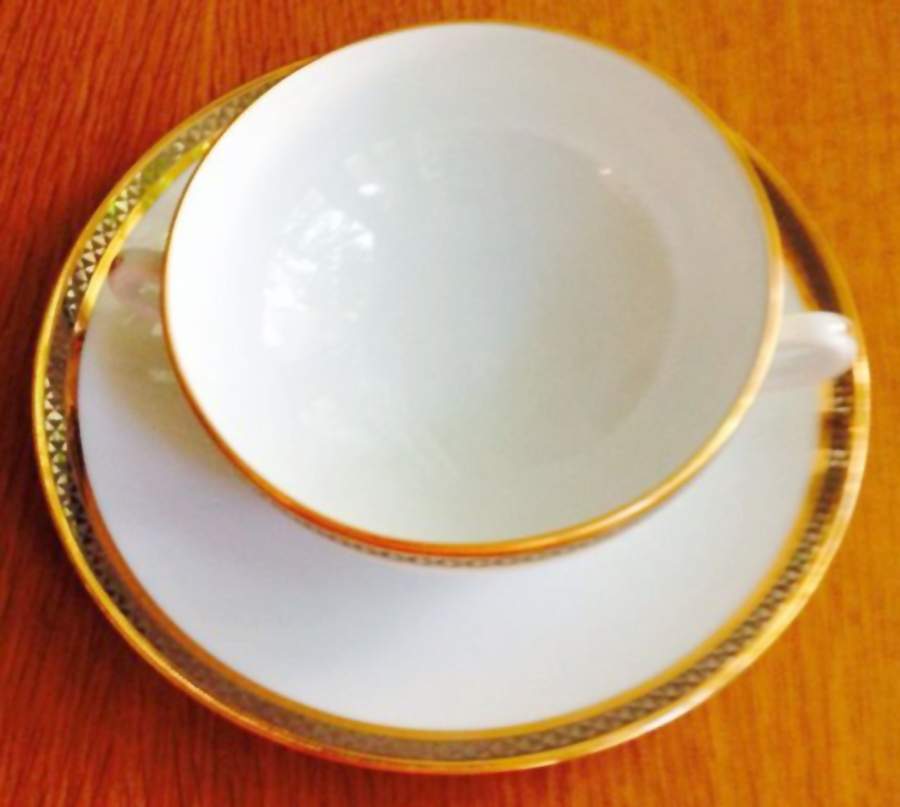Kephren Flat Cream Soup Bowl & Saucer Set by Tharaud-1