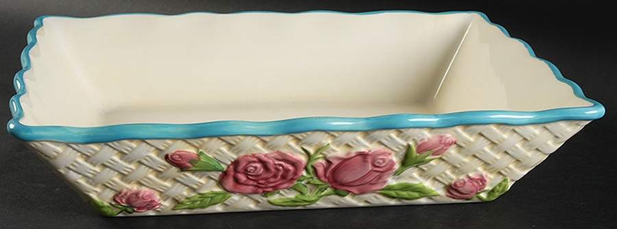 Rose 12" Rectangular Baker by Temp-Tations-1