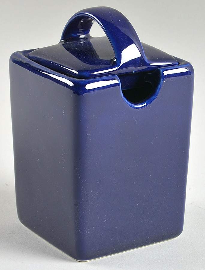 Nova Cobalt Blue (Navy) Sugar Bowl & Lid by Ten Strawberry Street-1