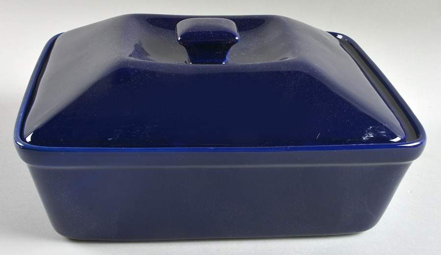 Nova Cobalt Blue (Navy) 2 Quart Square Casserole with Ceramic Lid by Ten Strawberry Street-1