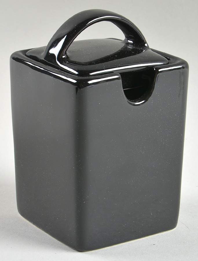 Nova Black Sugar Bowl & Lid by Ten Strawberry Street-1