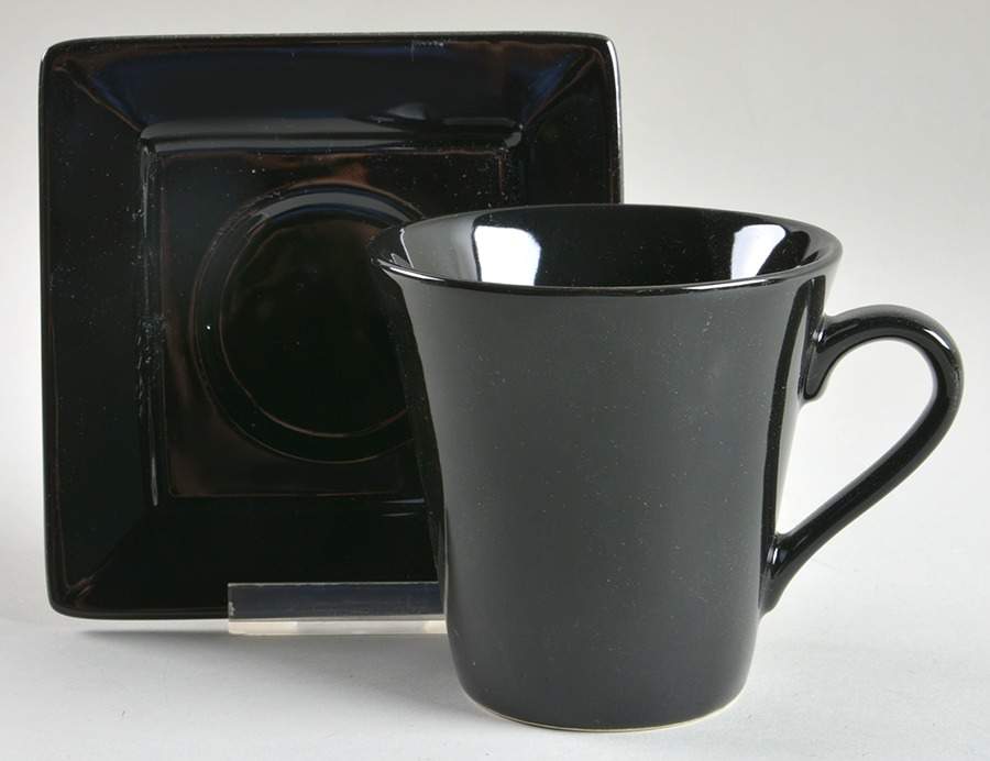Nova Black Flat Cup & Saucer Set by Ten Strawberry Street-1