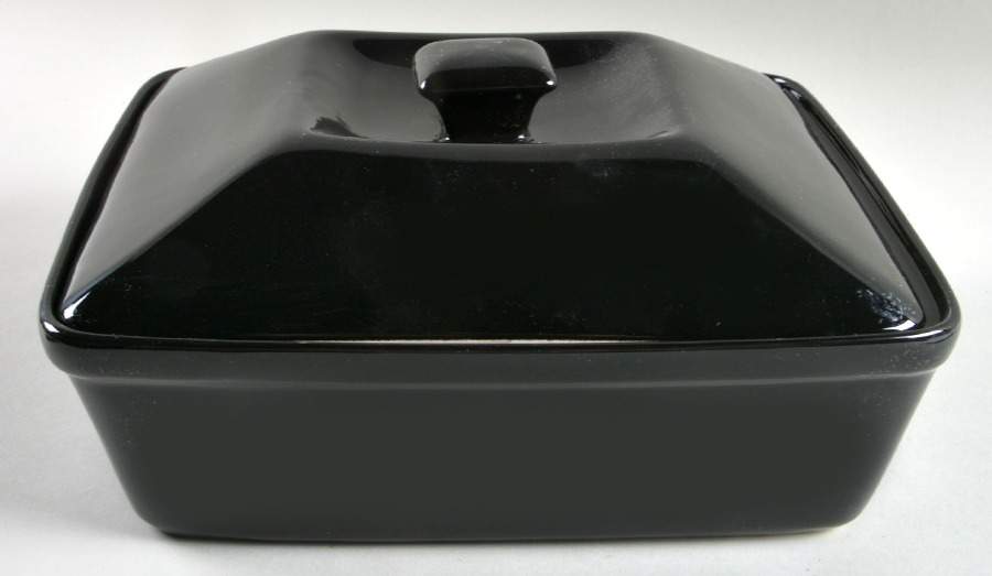 Nova Black 2 Quart Square Casserole with Ceramic Lid by Ten Strawberry Street-1