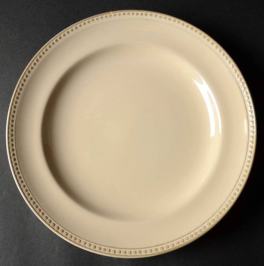Beaded Cream (Smooth) Dinner Plate by Threshold-1