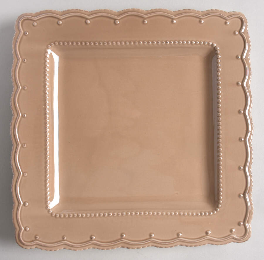 Le Provence Taupe Square Dinner Plate by Tabletops Unlimited-1